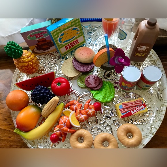 WALMART Mini Shopping Basket Hand Cart & Pretend Play Food American Doll Size - Picture 11 of 15